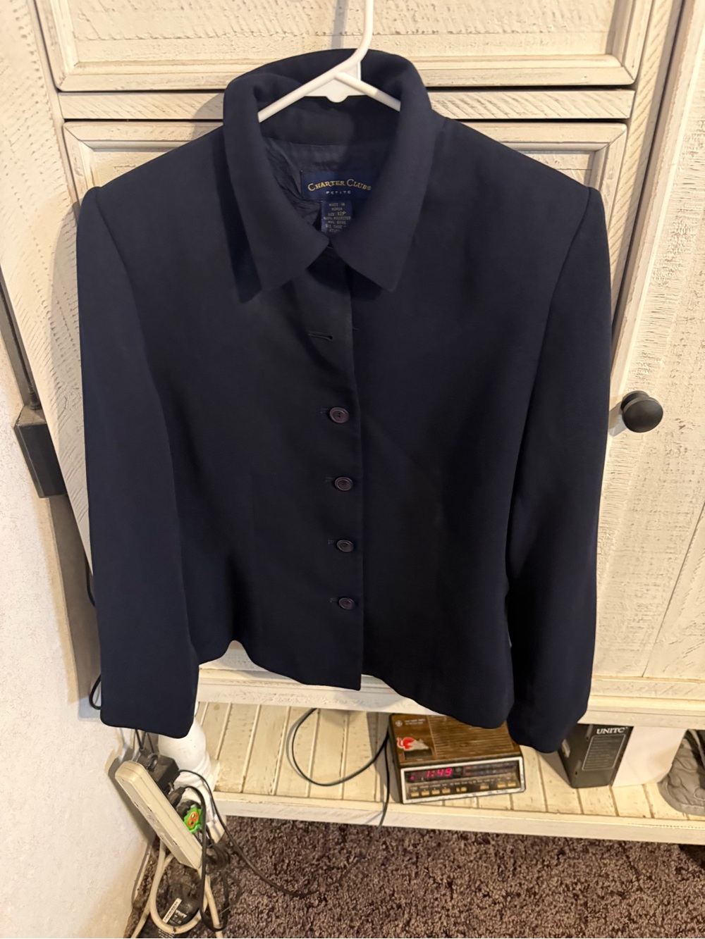 Charter Club Women's Dark Navy Button-Front Blazer